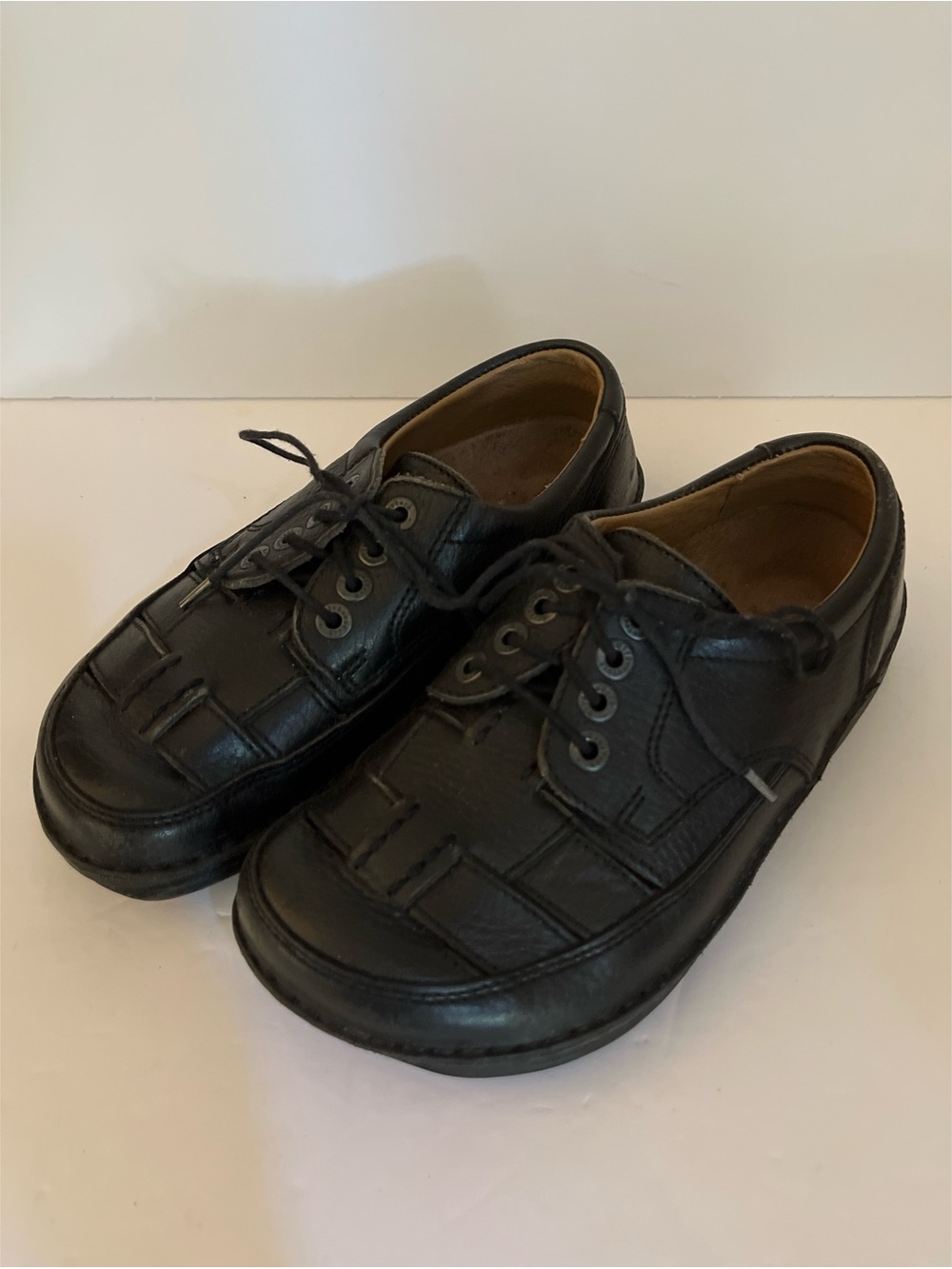 Birkenstock Black Leather Fisherman Lace Up Shoes Unisex Size 36